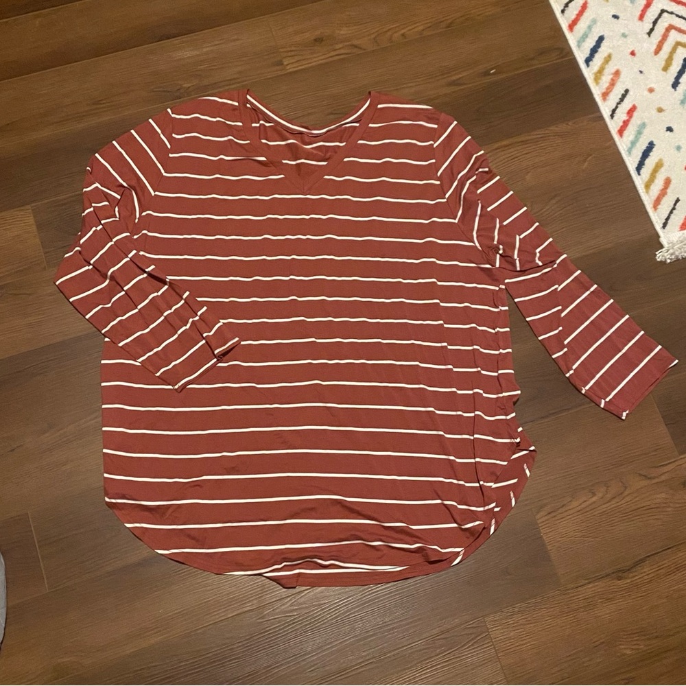 4x/5x Striped tunic long sleeve shirt